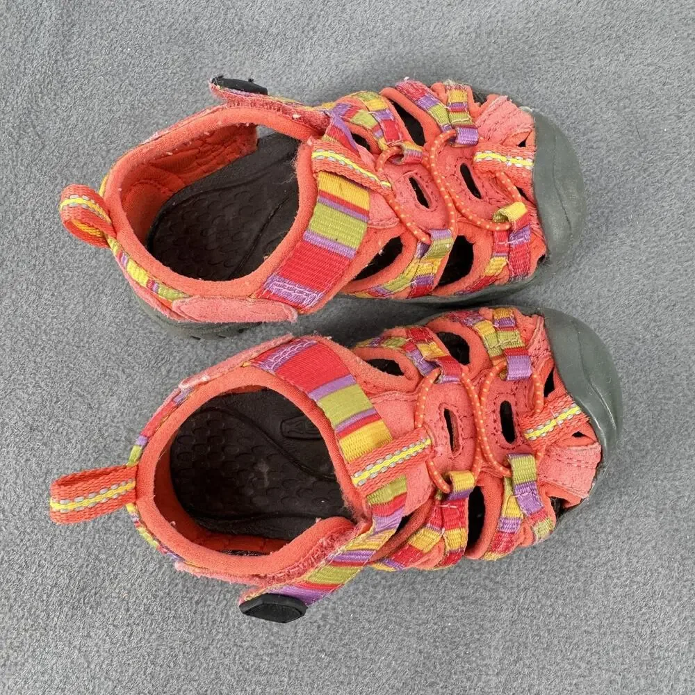 Keen Shoes Toddler Girls Size 5 Pink Striped Fisherman Sandals Water Hiking